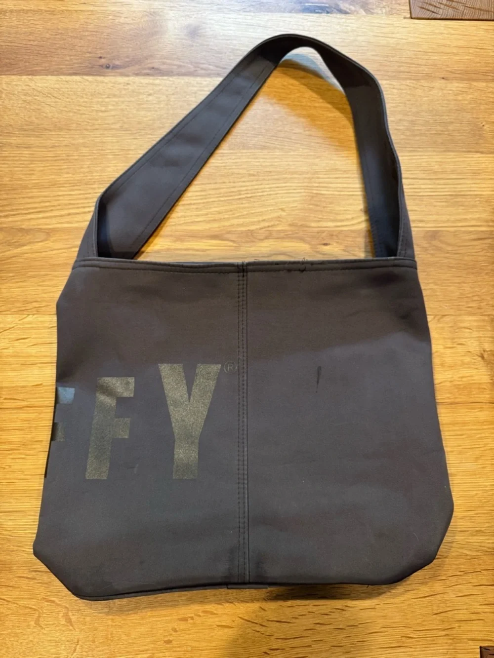 Vintage Duffy Dark Brown Logo Shoulder Tote Bag | Interior Pocket | ~12”x12”